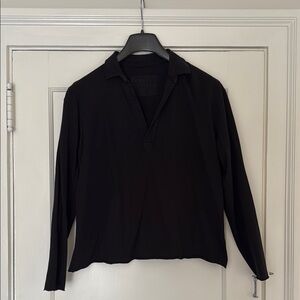 Frank & Eileen Black Long Sleeve Polo Shirt